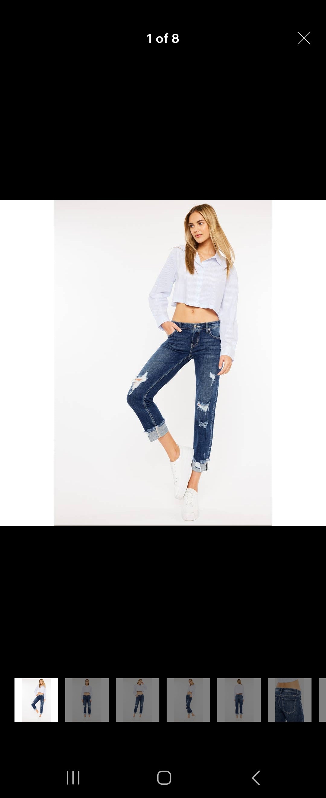 Kan Can Fray hem Boyfriend Jeans