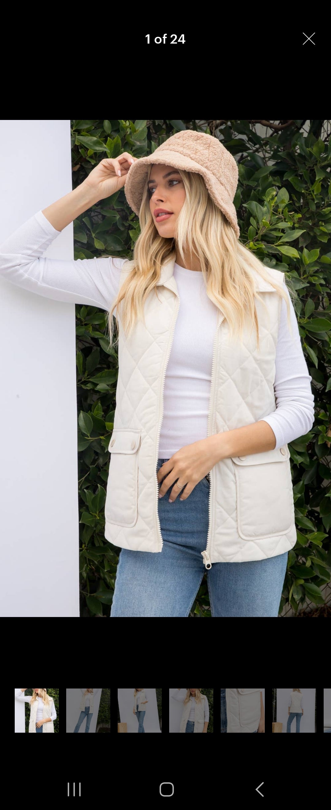 Light weight polysilicon quilted vest