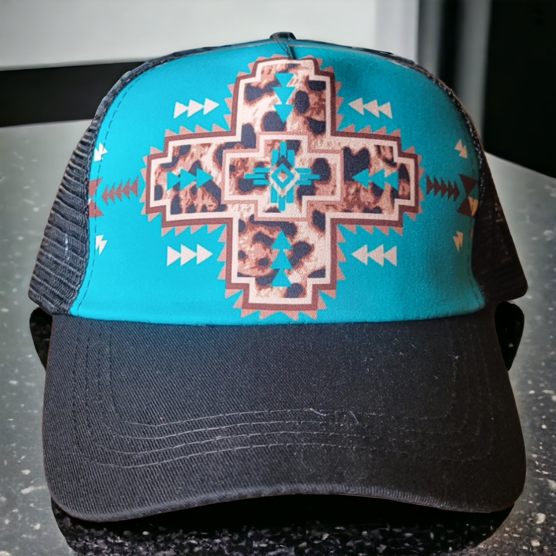 Womens Aztec Black Hat