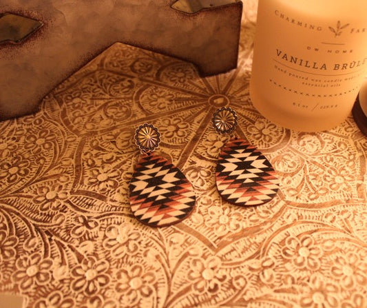 Aztec Teardrop Earings